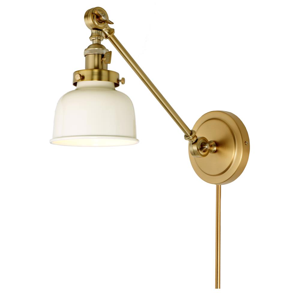 Jvi Designs 1255-10 M2-Iv Soho One Light Double Swivel M2 Wall Sconce In Satin Brass And Ivory